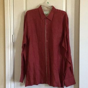 INSERCH 100% Linen Red button down sz 3XL